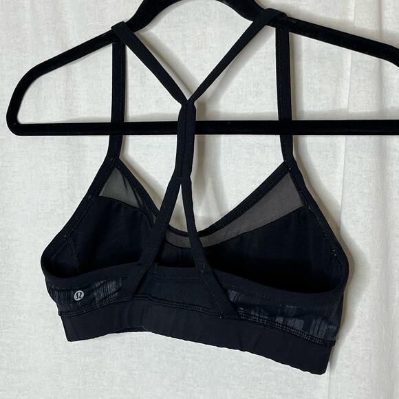 Lululemon All You Need Sports Bra Scratch Match Black Gray Crossover Back Size 4 - Picture 4 of 9